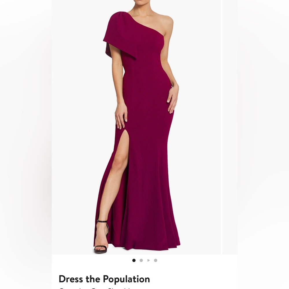 Dress the Population One-Shoulder Plum Dress